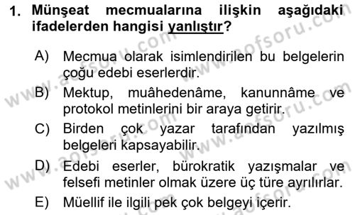 Tarih Metodu Dersi 2021 - 2022 Yılı Yaz Okulu Sınavı 1. Soru