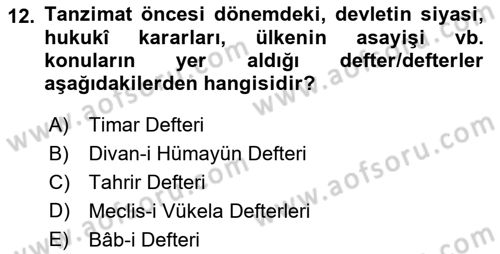 Tarih Metodu Dersi 2021 - 2022 Yılı Yaz Okulu Sınavı 12. Soru