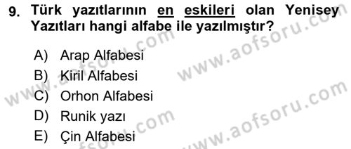 Tarih Metodu Dersi 2021 - 2022 Yılı Yaz Okulu Sınavı 9. Soru