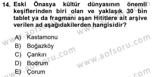 Tarih Metodu Dersi 2022 - 2023 Yılı (Vize) Ara Sınavı 14. Soru