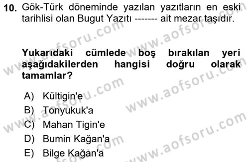 Tarih Metodu Dersi 2022 - 2023 Yılı (Final) Dönem Sonu Sınav Soruları 10. Soru