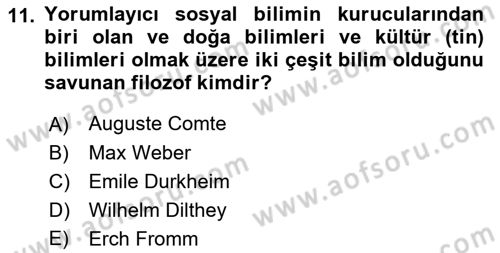Tarih Metodu Dersi 2022 - 2023 Yılı (Final) Dönem Sonu Sınav Soruları 11. Soru