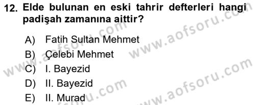 Tarih Metodu Dersi 2022 - 2023 Yılı (Final) Dönem Sonu Sınav Soruları 12. Soru