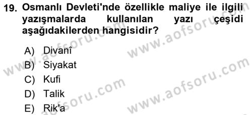 Tarih Metodu Dersi 2022 - 2023 Yılı (Final) Dönem Sonu Sınav Soruları 19. Soru