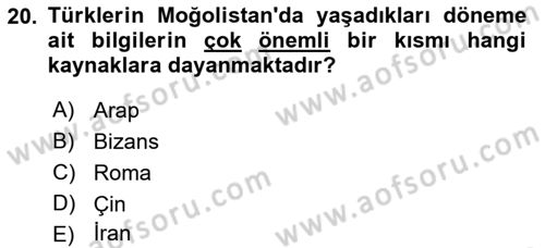 Tarih Metodu Dersi 2022 - 2023 Yılı (Final) Dönem Sonu Sınav Soruları 20. Soru