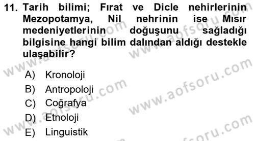 Tarih Metodu Dersi 2023 - 2024 Yılı (Vize) Ara Sınav Soruları 11. Soru