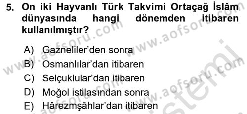 Tarih Metodu Dersi 2023 - 2024 Yılı (Final) Dönem Sonu Sınav Soruları 5. Soru