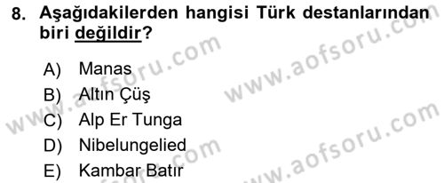 Tarih Metodu Dersi 2023 - 2024 Yılı (Final) Dönem Sonu Sınav Soruları 8. Soru