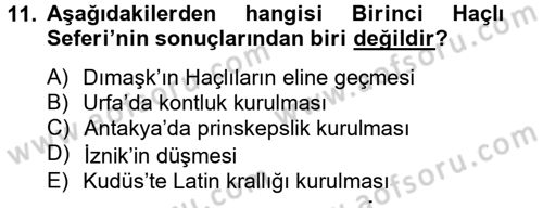 Büyük Selçuklu Tarihi Dersi 2012 - 2013 Yılı (Final) Dönem Sonu Sınav Soruları 11. Soru