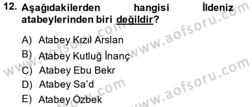 Büyük Selçuklu Tarihi Dersi 2013 - 2014 Yılı (Final) Dönem Sonu Sınav Soruları 12. Soru