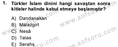 Büyük Selçuklu Tarihi Dersi 2014 - 2015 Yılı (Final) Dönem Sonu Sınav Soruları 1. Soru