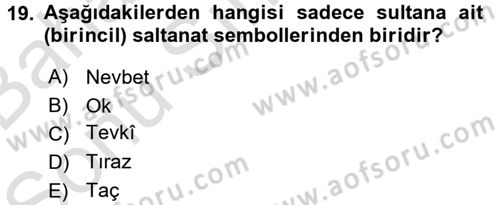 Büyük Selçuklu Tarihi Dersi 2016 - 2017 Yılı (Final) Dönem Sonu Sınav Soruları 19. Soru