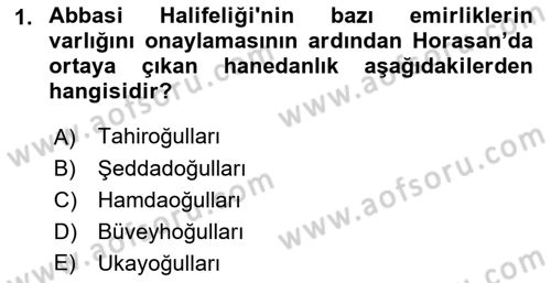 Büyük Selçuklu Tarihi Dersi 2017 - 2018 Yılı (Vize) Ara Sınav Soruları 1. Soru