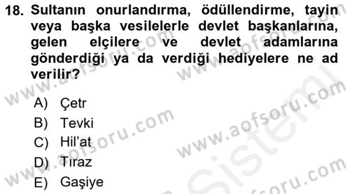 Büyük Selçuklu Tarihi Dersi 2018 - 2019 Yılı (Final) Dönem Sonu Sınav Soruları 18. Soru