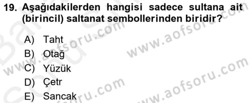 Büyük Selçuklu Tarihi Dersi 2018 - 2019 Yılı (Final) Dönem Sonu Sınav Soruları 19. Soru