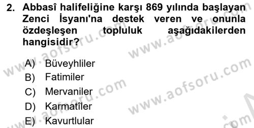 Büyük Selçuklu Tarihi Dersi 2021 - 2022 Yılı (Vize) Ara Sınav Soruları 2. Soru