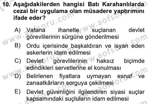 Büyük Selçuklu Tarihi Dersi 2021 - 2022 Yılı Yaz Okulu Sınav Soruları 10. Soru