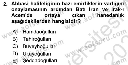 Büyük Selçuklu Tarihi Dersi 2022 - 2023 Yılı Yaz Okulu Sınav Soruları 2. Soru