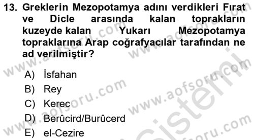 Büyük Selçuklu Tarihi Dersi 2023 - 2024 Yılı (Vize) Ara Sınav Soruları 13. Soru