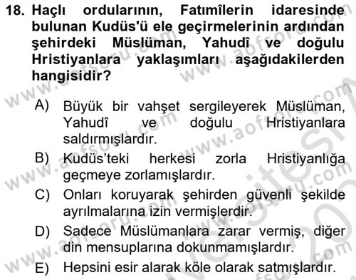 Büyük Selçuklu Tarihi Dersi 2024 - 2025 Yılı (Vize) Ara Sınav Soruları 18. Soru