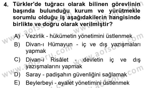 Büyük Selçuklu Tarihi Dersi 2024 - 2025 Yılı (Vize) Ara Sınav Soruları 4. Soru