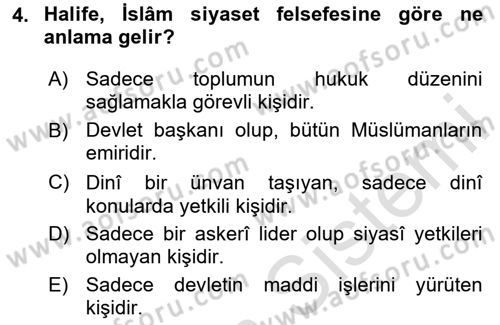 Büyük Selçuklu Tarihi Dersi 2024 - 2025 Yılı (Final) Dönem Sonu Sınav Soruları 4. Soru
