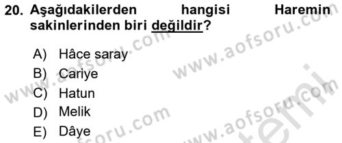 Büyük Selçuklu Tarihi Dersi 2024 - 2025 Yılı Yaz Okulu Sınav Soruları 20. Soru