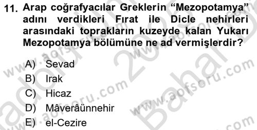 Büyük Selçuklu Tarihi Dersi 2025 - 2026 Yılı (Vize) Ara Sınav Soruları 11. Soru
