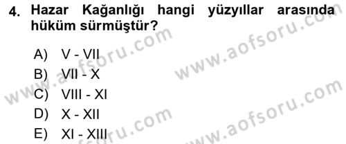 Büyük Selçuklu Tarihi Dersi 2025 - 2026 Yılı (Vize) Ara Sınav Soruları 4. Soru