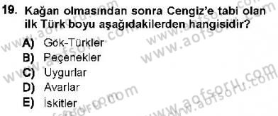 Orta Asya Türk Tarihi Dersi Ara Sınavı Deneme Sınav Soruları 19. Soru