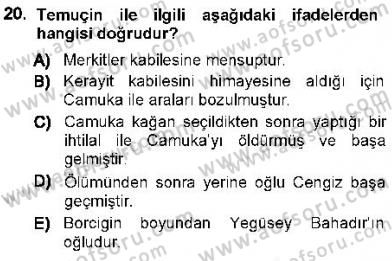 Orta Asya Türk Tarihi Dersi Ara Sınavı Deneme Sınav Soruları 20. Soru