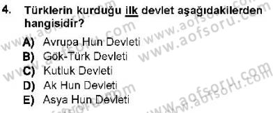 Orta Asya Türk Tarihi Dersi Ara Sınavı Deneme Sınav Soruları 4. Soru