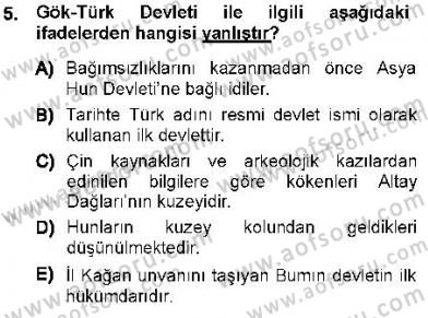 Orta Asya Türk Tarihi Dersi 2012 - 2013 Yılı (Vize) Ara Sınav Soruları 5. Soru