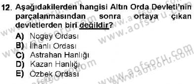 Orta Asya Türk Tarihi Dersi 2012 - 2013 Yılı (Final) Dönem Sonu Sınav Soruları 12. Soru