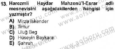 Orta Asya Türk Tarihi Dersi 2012 - 2013 Yılı (Final) Dönem Sonu Sınav Soruları 13. Soru