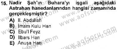 Orta Asya Türk Tarihi Dersi 2012 - 2013 Yılı (Final) Dönem Sonu Sınav Soruları 15. Soru