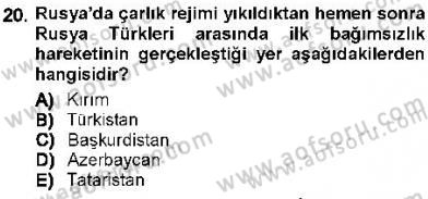 Orta Asya Türk Tarihi Dersi 2012 - 2013 Yılı (Final) Dönem Sonu Sınav Soruları 20. Soru