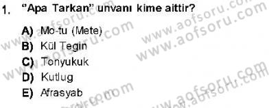 Orta Asya Türk Tarihi Dersi 2013 - 2014 Yılı (Vize) Ara Sınav Soruları 1. Soru