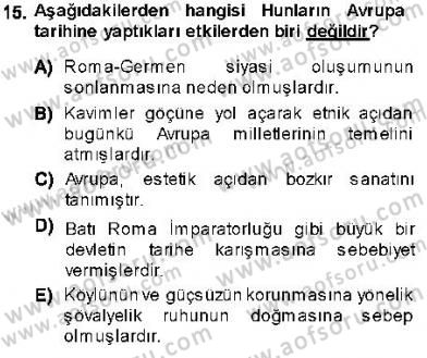 Orta Asya Türk Tarihi Dersi Ara Sınavı Deneme Sınav Soruları 15. Soru