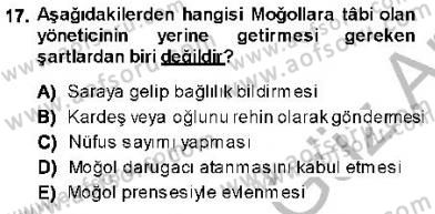 Orta Asya Türk Tarihi Dersi Ara Sınavı Deneme Sınav Soruları 17. Soru