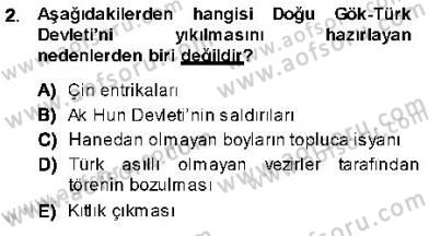 Orta Asya Türk Tarihi Dersi Ara Sınavı Deneme Sınav Soruları 2. Soru
