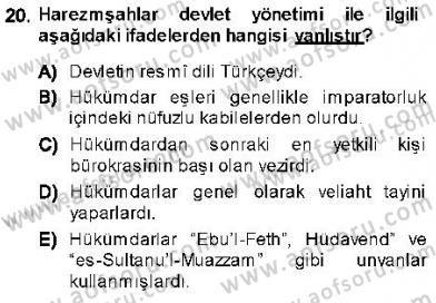 Orta Asya Türk Tarihi Dersi Ara Sınavı Deneme Sınav Soruları 20. Soru