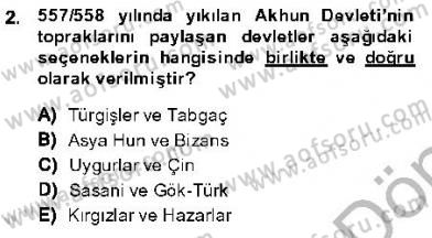 Orta Asya Türk Tarihi Dersi 2013 - 2014 Yılı (Final) Dönem Sonu Sınav Soruları 2. Soru