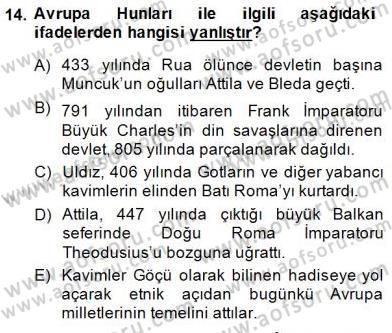 Orta Asya Türk Tarihi Dersi Ara Sınavı Deneme Sınav Soruları 14. Soru