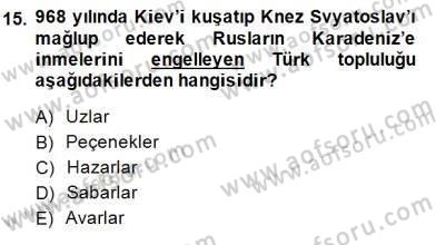 Orta Asya Türk Tarihi Dersi 2014 - 2015 Yılı (Vize) Ara Sınavı 15. Soru