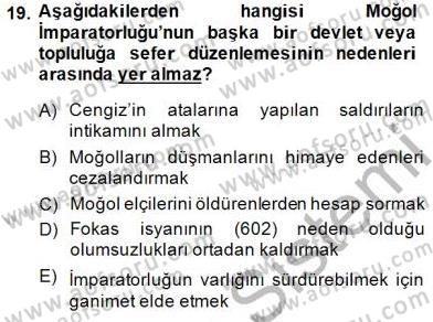 Orta Asya Türk Tarihi Dersi 2014 - 2015 Yılı (Vize) Ara Sınav Soruları 19. Soru