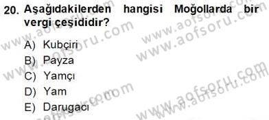 Orta Asya Türk Tarihi Dersi 2014 - 2015 Yılı (Vize) Ara Sınavı 20. Soru