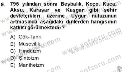 Orta Asya Türk Tarihi Dersi Ara Sınavı Deneme Sınav Soruları 9. Soru