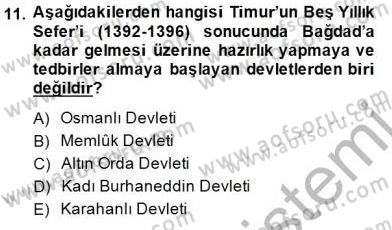 Orta Asya Türk Tarihi Dersi 2014 - 2015 Yılı (Final) Dönem Sonu Sınav Soruları 11. Soru