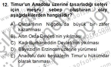 Orta Asya Türk Tarihi Dersi 2014 - 2015 Yılı (Final) Dönem Sonu Sınav Soruları 12. Soru
